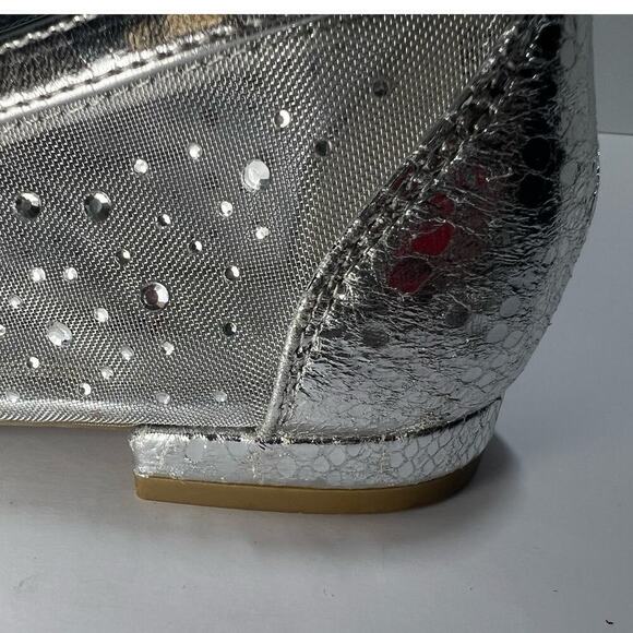 Rialto Angela Mesh Flats, Metallic Silver size 7.5 M, Breathable Comfort Insole - Picture 9 of 13